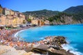 Camogli - Italy, people enjoy the beach