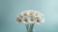 Camomile bouquet. Summer flowers. Floral abstract background. Generative AI. Illustration for banner, poster, cover, brochure or