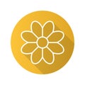 Camomile flat linear long shadow icon