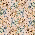 Camouflage All Over Print Playful Vector Texture. Modern Animal Skin Hand Drawn. Seamless Spotty Pattern Background. For