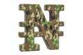 Camouflage army nigerian nair symbol, 3D rendering