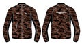 Camouflage Bomber jacket design template in vector, Racer jacket with front and back view, Biker jacket for Men and women. for