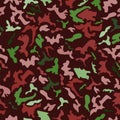 Camouflage effect of pink and green colors on a dark red color Royalty Free Stock Photo
