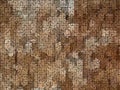 Camouflage fabric with patch and square relief.