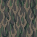 Camouflage Flames Seamless Repeating Pattern Vector Illustration