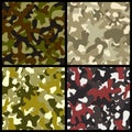 Camouflage. Four seamless samples.