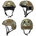 Camouflage, green, khaki military helmet