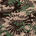 Camouflage and halftone pattern background seamless, mask clothi Royalty Free Stock Photo