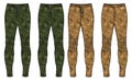 Camouflage Jogger bottom Pants design vector template, Track pants concept with front and back view, Sweatpants for running, Royalty Free Stock Photo