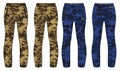 Camouflage Jogger bottom Pants design vector template, Track pants concept with front and back view, Sweatpants for running, Royalty Free Stock Photo