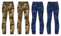 Camouflage Jogger bottom Pants design vector template, Track pants concept with front and back view, Sweatpants for running,