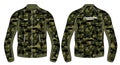 Camouflage Long sleeve Bomber jacket design template in vector, Bomber jacket with front and back view, winter jacket for Men and