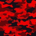 Camouflage military background. Camo bright red print texture - vector illustration. Abstract pattern seamless. Classic Royalty Free Stock Photo