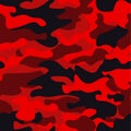 Camouflage military background. Camo bright red print texture - vector illustration. Abstract pattern seamless. Classic Royalty Free Stock Photo