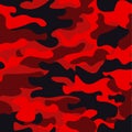 Camouflage military background. Camo bright red print texture - vector illustration. Abstract pattern seamless. Classic Royalty Free Stock Photo