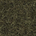 Camouflage needles plants, seamless pattern. Grunge ghillie green background