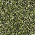 Camouflage needles plants, seamless pattern. Grunge ghillie green background