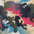 Camouflage pattern background clothing print, repeatable camo gl