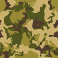 Camouflage pattern seamless background. Classic clothing style masking camo repeat print. Vector Royalty Free Stock Photo