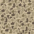 Camouflage pattern background, seamless vector illustration. Beige, brown, ocher colors desert texture. Royalty Free Stock Photo