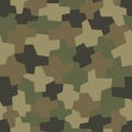 Camouflage pattern background seamless vector illustration. Classic clothing style masking camo repeat print. Royalty Free Stock Photo