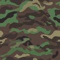 Camouflage pattern background seamless vector illustration. Classic clothing style masking repeat print. Dark Blue Royalty Free Stock Photo