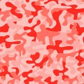 Camouflage pattern background seamless vector illustration. Living coral color camo pattern Royalty Free Stock Photo