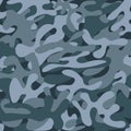 Camouflage pattern background. Woodland style. Military fashion grey vector seamless pattern.