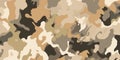 Camouflage pattern seamless tile, A large camo pattern on the background, style of beige. Military army hunting. Generative AI