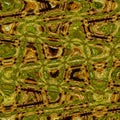 Camouflage abstract pattern in green and ocher colors, forest style