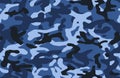 Camouflage pattern seamless vector background. Classic clothing style masking camo repeat print. blue color Royalty Free Stock Photo