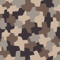 Camouflage pattern, seamless vector illustration. Classic military clothing style. Camo repeat print. Royalty Free Stock Photo