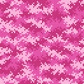 Camouflage pixel pattern in Pink seamlessly tileable Royalty Free Stock Photo