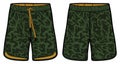 Camouflage Running Shorts design vector template, Football shorts concept with front and back view for Soccer, basketball, Royalty Free Stock Photo