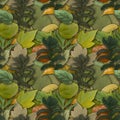 Camouflage seamless background with natural foliage Royalty Free Stock Photo