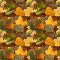 Camouflage seamless background with natural foliage