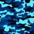 Camouflage seamless color pattern. Army camo, for clothing background. Vector illustration. Sea water camouflage.Classic