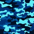 Camouflage seamless color pattern. Army camo, for clothing background. Vector illustration. Sea water camouflage.Classic