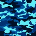 Camouflage seamless color pattern. Army camo, for clothing background. Vector illustration. Sea water camouflage.Classic clothing Royalty Free Stock Photo