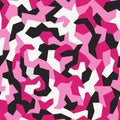 Camouflage seamless geometric pattern. Military repeating texture. Stylish fabric textile background in trendy colors.