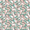 Camouflage seamless pattern with abstract shapes. Military style for girls. For fabric, tile, interior design, or gift packaging