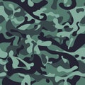 Winter camouflage seamless pattern background. Classic clothing and uniform design with blue and green elements.