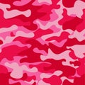 Camouflage seamless pattern background. Classic clothing style masking camo repeat print. Pink orchid rose ruby colors Royalty Free Stock Photo