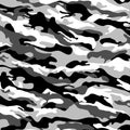 Camouflage seamless pattern. Black and white military seamless pattern