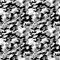 Camouflage seamless pattern. Black and white military seamless pattern