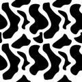 Camouflage seamless pattern in black and white vector Royalty Free Stock Photo