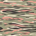 Camouflage Seamless Pattern. Camo Khaki Texture, Background. Abstract Military Backdrop for Fashion, Fabric, Print Royalty Free Stock Photo