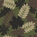 Camouflage seamless pattern, leaves style.