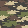 Camouflage Seamless Pattern. Military Repeat Army Texture . Green Brown Olive Colors Forest Background. Royalty Free Stock Photo