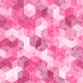 Camouflage seamless pattern with pink hexagonal endless geometric camo